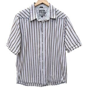 Billabong Button Up Shirt Mens Medium Striped Short Sleeve Surf Casual